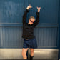 Filuka is 169 cm tall and wears size XS-S. | navy