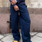 Oliver is 185 cm tall and wears size L. | dark blue