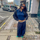 Parnoosh is 165 cm tall and wears size M. | dark blue