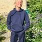 Bodil is 162 cm long and wears size S in both sweats and hoodie. 